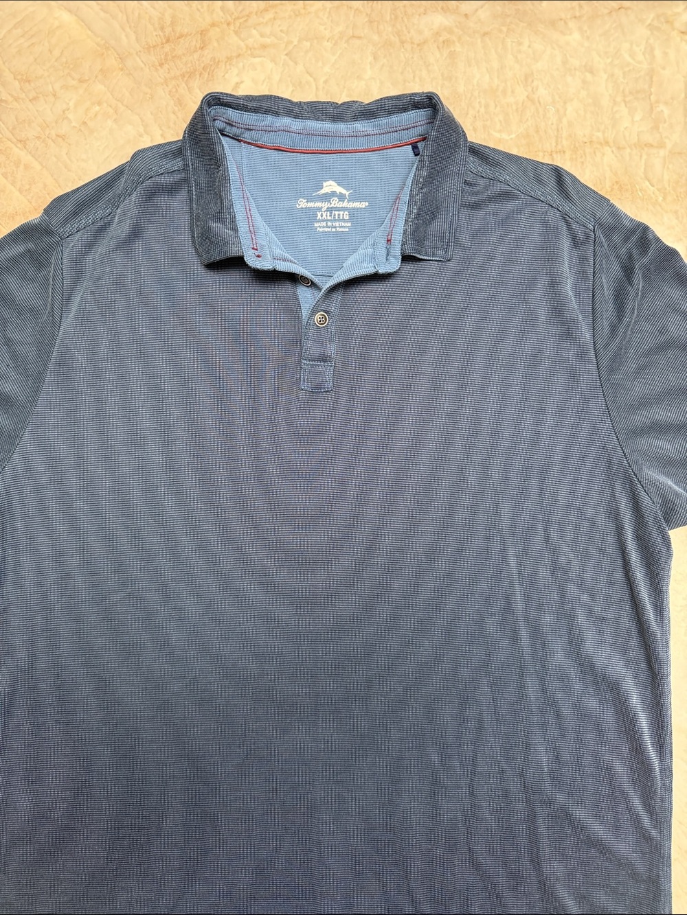 Tommy Bahama Men's Slate Blue Polo with Contrast Trim